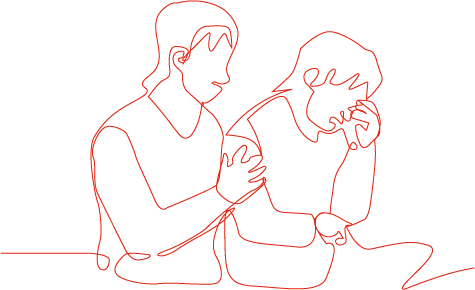 une personne qui soutien une autre avec une main sur l'épaule L'intelligence relationnelle Françoise BOYER psychopraticienne relationnelle